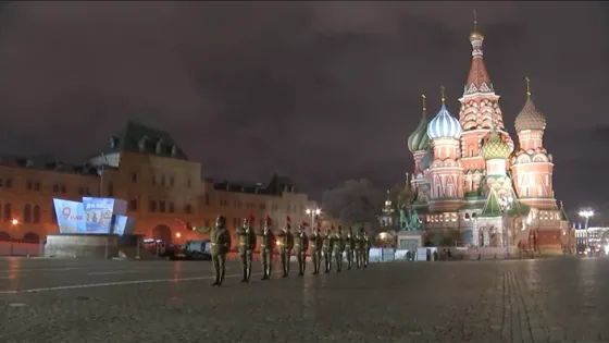Армавирские казаки приняли участие в ночной репетиции парада Победы