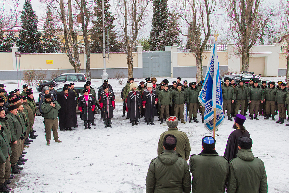 Казаки Черноморского казачьего войска отметили 5-летие создания Народного ополчения и День защитника Отечества