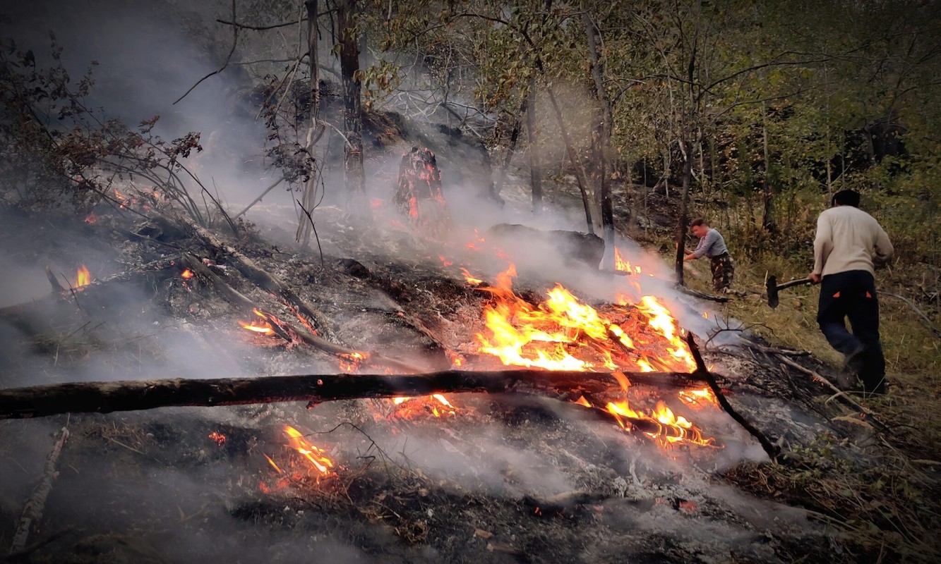 Оренбургские казаки продолжают участвовать в тушении сильнейших лесных пожаров