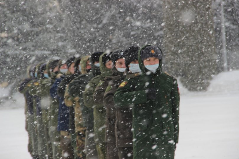 Продолжается подготовка парадного расчета Терского казачьего войска для участия в военном Параде на День Победы в Москве